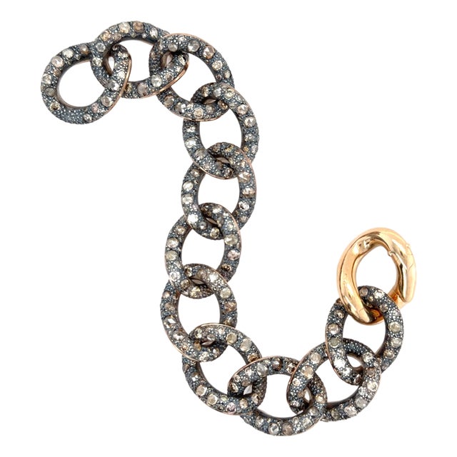 Pomellato, Silver-Topped, 18k Rose Gold and Brown Diamond Tango Bracelet, 14cttw For Sale