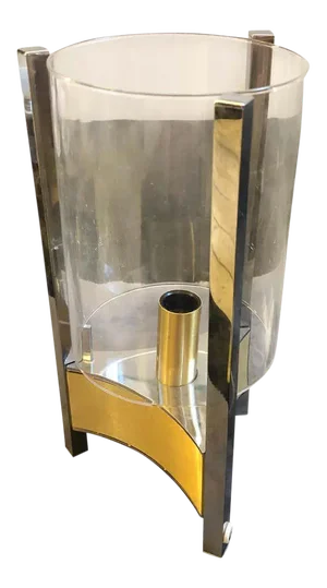 1960s Italian Mid-Century Modern Gaetano Sciolari Chrome and Brass Table Lamp
