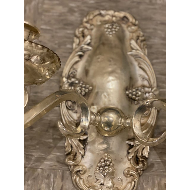Metal 1920’s Caldwell Silver Plated Sconces - Pair For Sale - Image 7 of 8