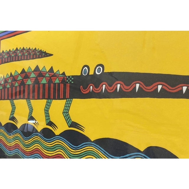 1980s Judy Kensley McKie "Endangered Cuban Crocodile" Screenprint - Framed For Sale - Image 4 of 5