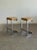 W18 D17 H29 SW17 SD16 SH29 Vintage chrome cantilevered bar stool in leather. Each unit shows well with no major areas of...