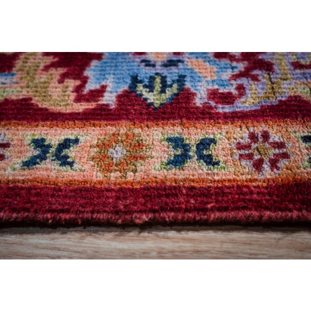 Traditional 8x10 Burgundy Traditional Floral Oushak Hand Knotted Wool Carpet Rug For Sale - Image 3 of 6