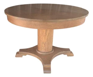 Antique Quarter Sawn Oak Pedestal Dining Table | Tiger Extension Table