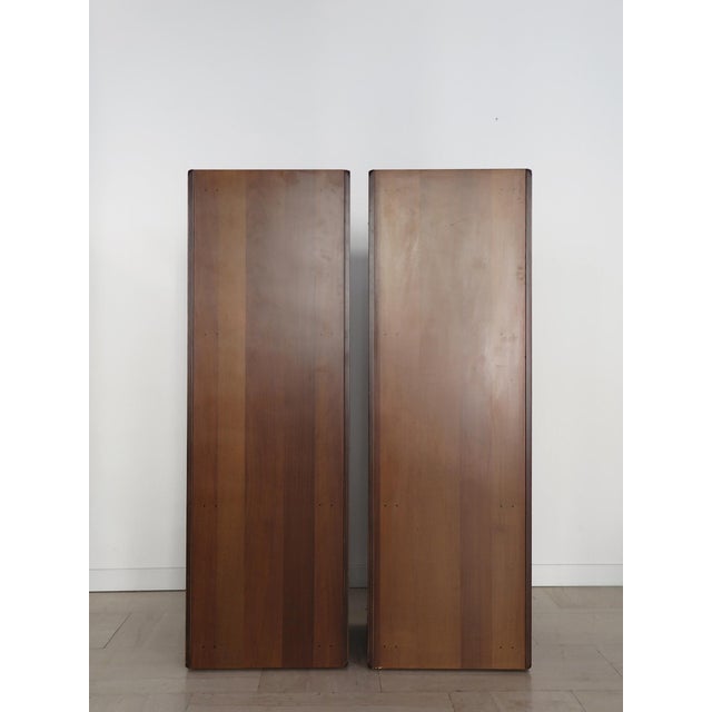 1970s Vintage Container and Chest of Drawers Set in Wood and Leather by Afra & Tobia Scarpa for Maxalto, Italy, 1970s, Set of 2 For Sale - Image 5 of 18