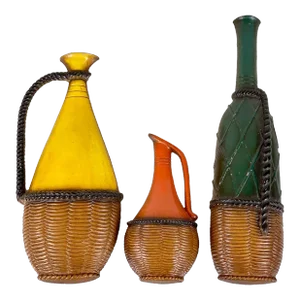 Mid-Century Modern Kitchen Ewer Bottle Wall Hanging Sculptures - Set Of