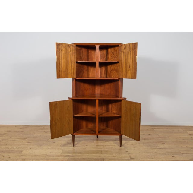 Mid-Century Corner Teak Cabinet, Denmark, 1960s For Sale - Image 11 of 15