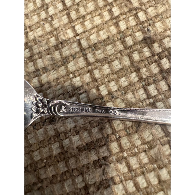 Antique Mt. Vernon Sterling Silver Horseradish Spoon, Yetive Pattern For Sale In Detroit - Image 6 of 6