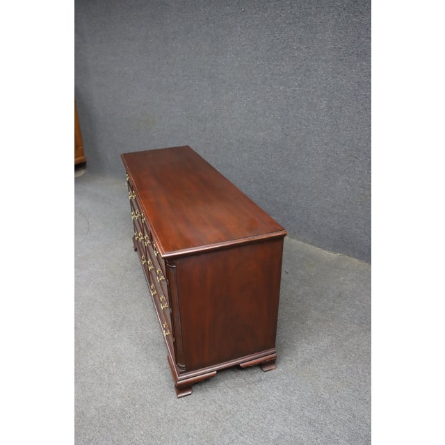 Brown Henkel Harris Chippendale Style Mahogany 12-Drawer Dresser, 2000 For Sale - Image 8 of 13