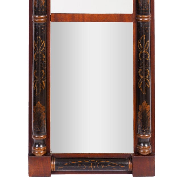 American Connecticut Valley Stenciled Split Baluster Mirror, C. 1820-30 For Sale - Image 3 of 6