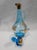 Metal Mid-Century Modern Romanian Vintage Bohemian Blue & 22 Carat Gold Glass Decanter & 6 Piece Set For Sale - Image 7 of 9