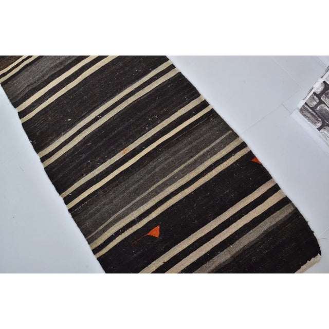 1950s Anatolian Hallway Stripe Kilim Runner For Sale - Image 9 of 10