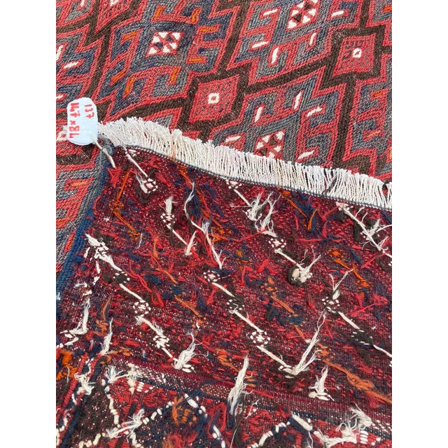 Antique Armenian Handmade Embroidered Soumak Area Rug For Sale - Image 4 of 13