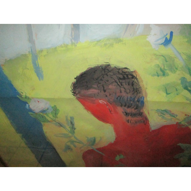 1981 Fauvist Style Figurative Male Nude Watercolor Paintings, Framed - a Pair For Sale - Image 11 of 12