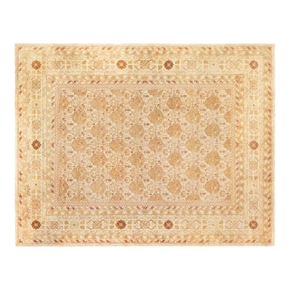 Early 20th Century Indian Amritsar Brown Handmade Wool Carpet For Sale