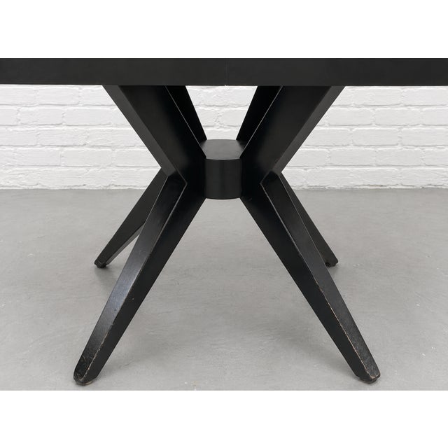 Atomic Mid Century Modern Ebonized Dining Set – Table + 4 Chairs, C. 1950s For Sale In New York - Image 6 of 14