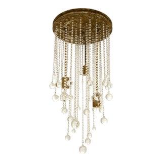 Contemporary Cascade of Transparent Cristals Murano Glass Chandelier For Sale