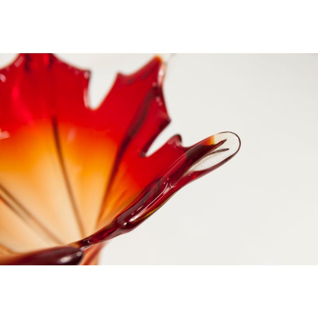 Orange and Red Murano Glass Vase from Fratelli Toso, 1960s For Sale - Image 10 of 15