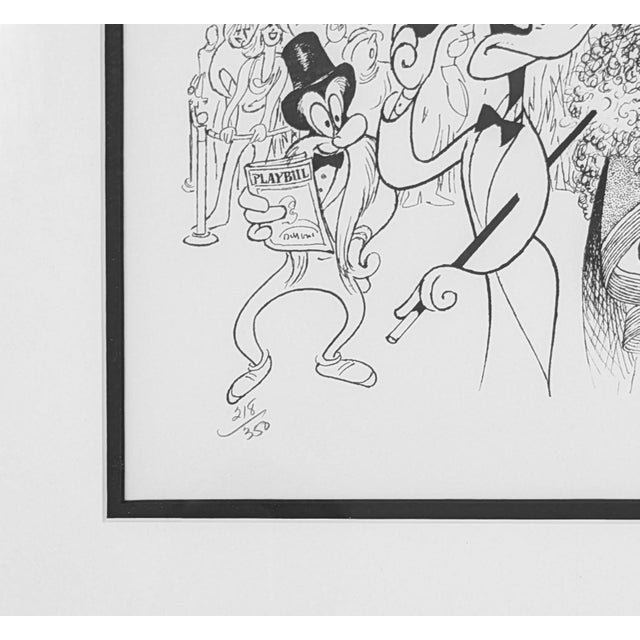 Contemporary Al Hirschfeld, Opening Night (Looney Tunes), Hand Signed Lithograph, Edition of 350, Framed, 1994 For Sale - Image 3 of 4