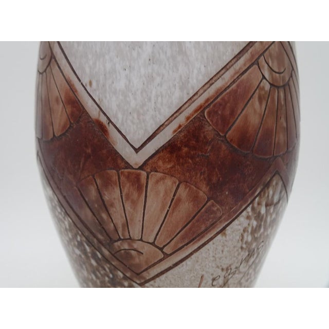 Art Deco Acid Etched Cameo Art Glass Vase from Legras, 1920s For Sale - Image 11 of 12