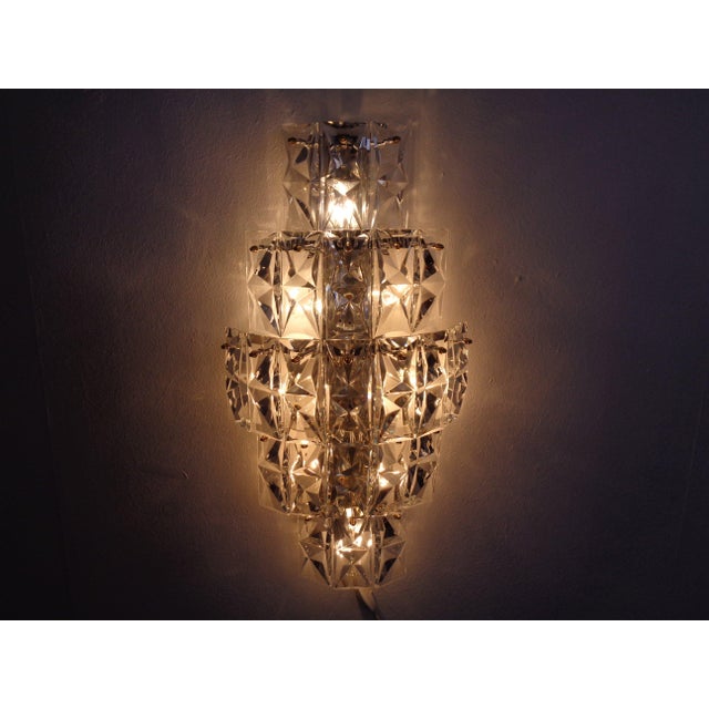 Metal Large Crystal Glass Flush Mount from Kinkeldey, Germany, 1970s For Sale - Image 7 of 18