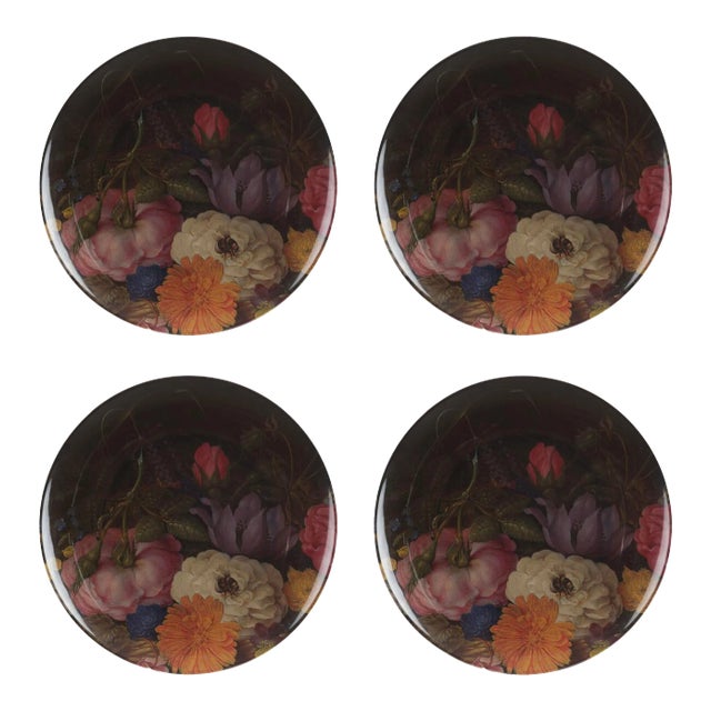 Siren Song Antwerp Style B Melamine Dinner Plates - Set of 4 For Sale