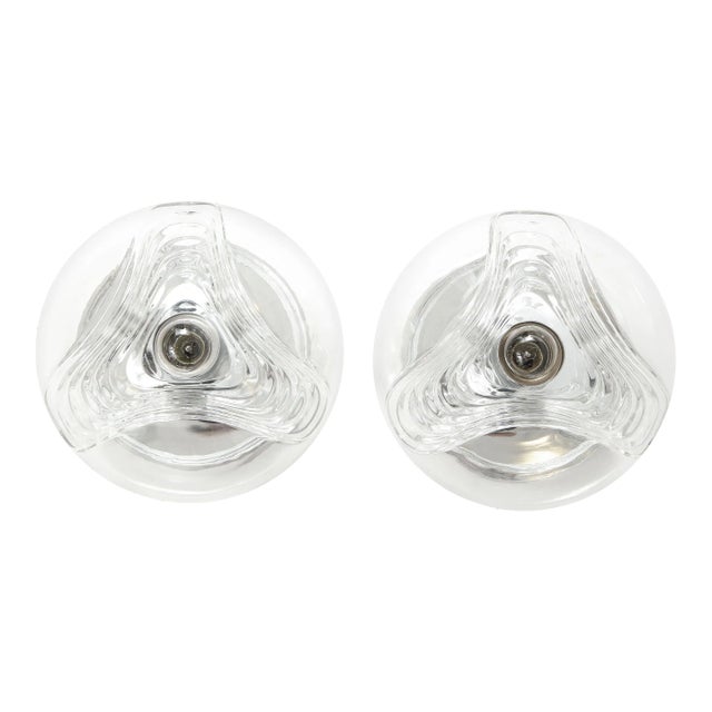 Peill & Putzler Wave Sconces or Flush Mounts - A Pair For Sale