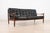 Mid-Century Modern Scandinavian 3-Seater Sofa in Wood and Black Leather, 1960s For Sale - Image 3 of 12