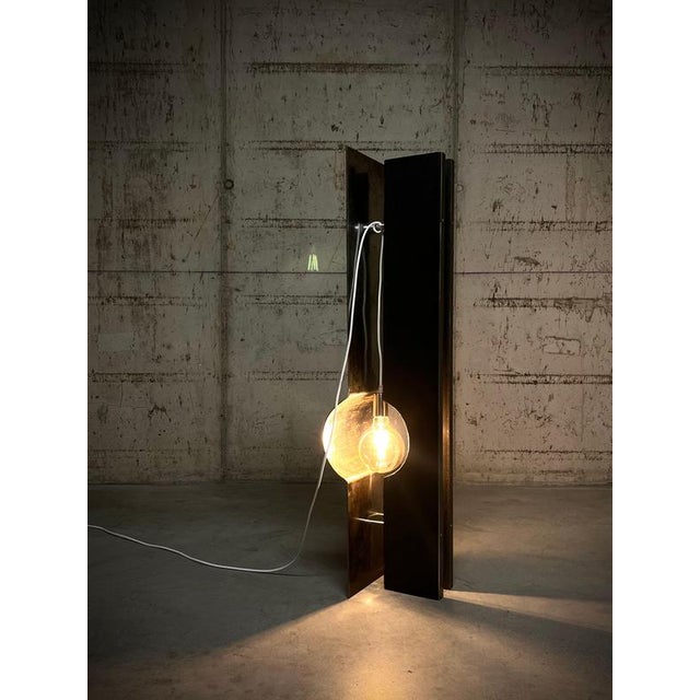 Oculus 3.0 Hand-Crafted Floor Lamp in Iron and Wood by D'Ark Atelier For Sale - Image 10 of 18