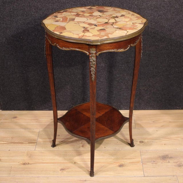 Napoleon III French Side Table with Marble Top, 1950s For Sale - Image 4 of 13