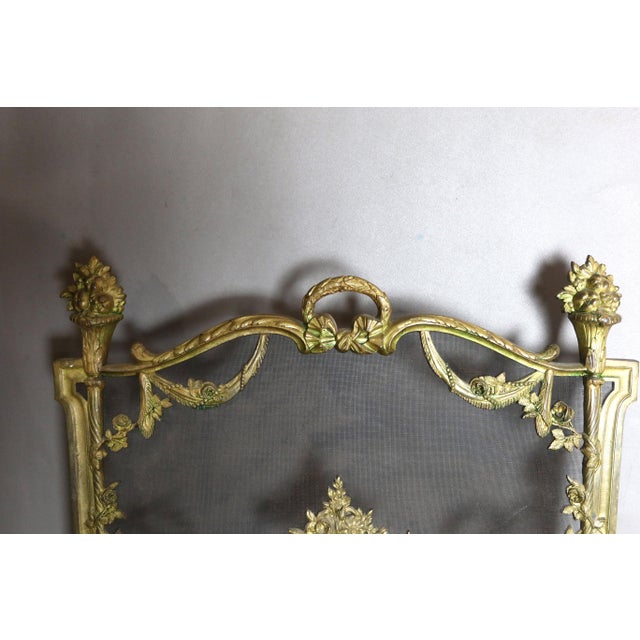 Gilt Bronze Fire Screen, 19th Century For Sale - Image 4 of 9