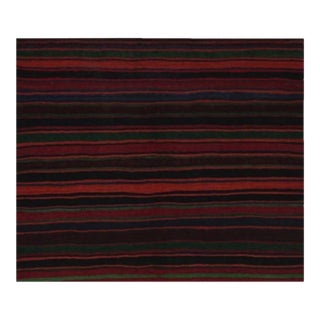 1950s Vintage Afghan Tribal Kilim Rug With Colorful Stripes - 6'2''x5'2'' For Sale
