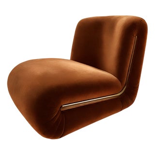 Frenesí Lounge Chair in Brown Velvet from Moanne For Sale