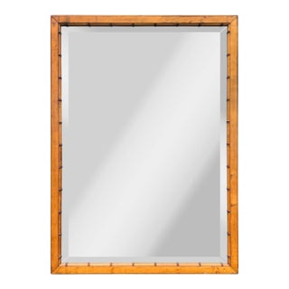 Early 20th Century French Faux Bamboo Framed Mirror For Sale