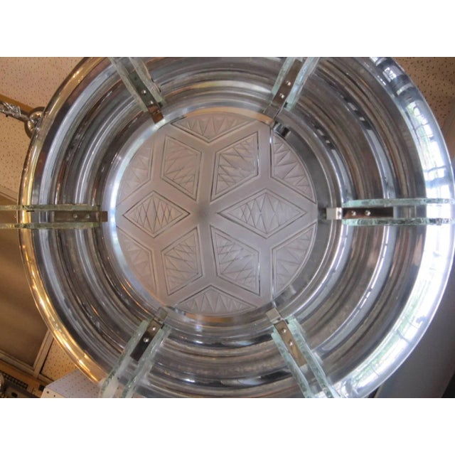 Early 20th Century Large French Modernist Circular Chandelier, Petitot For Sale - Image 5 of 11