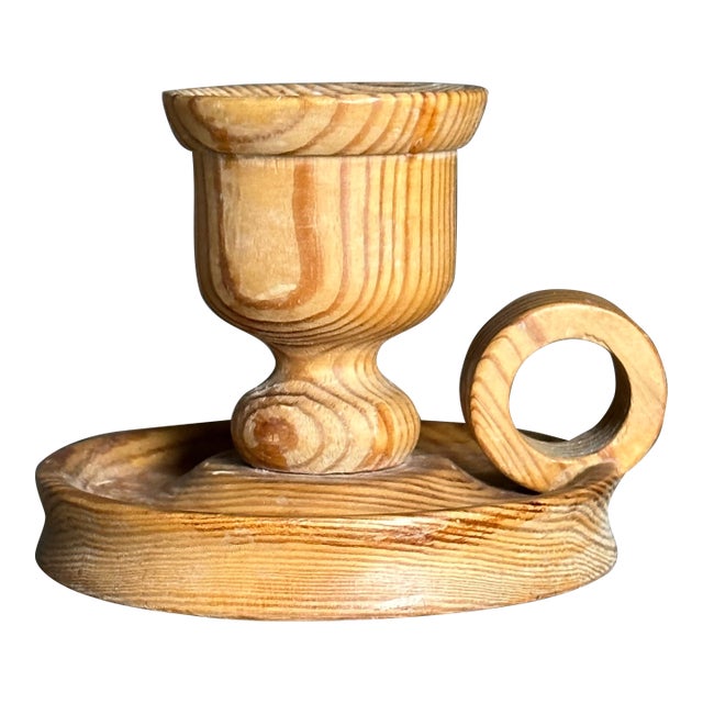 1970s Swedish Modern Organic Pine Candleholder For Sale