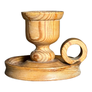 1970s Swedish Modern Organic Pine Candleholder