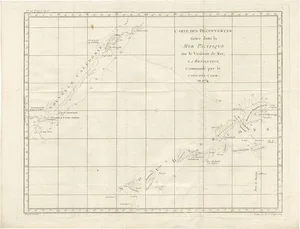 Antique Chart of the Voyage of Captain Cook by Benard, 1780