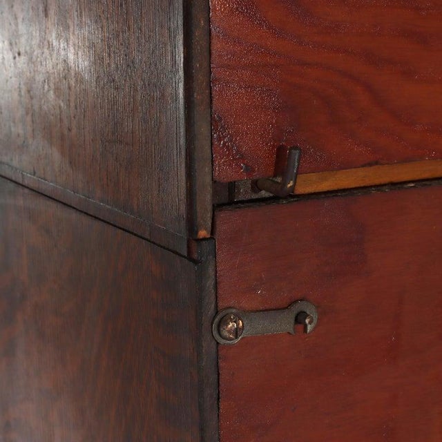 Arts & Crafts Lundstrom Quarter Sawn Oak Stack Barrister Bookcase C1910 For Sale - Image 10 of 15