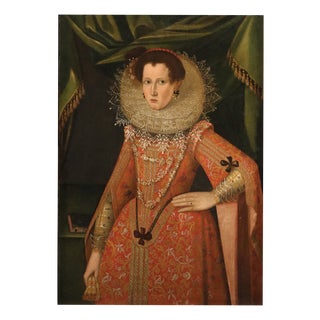Workshop of Alonso Sanchez Coello, Portrait of a Noblewoman, 17th Century, Oil Painting on Canvas For Sale