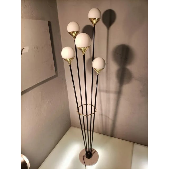 Iron, Brass & Marble Alberello Floor Lamp from Stilnovo, in Very Good conditions. Designed 1980 to 1989 This piece has an...