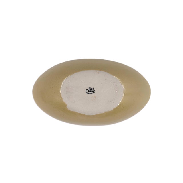 White Set of 4 Bat Trang Vietnamese Ceramic Serving Dishes Hand Painted Red Floral & Blue Vine Pattern For Sale - Image 8 of 13