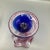 Pink Murano Colbalt Blue With Pink Swirl Floral Studio Art Glass Vases - A Pair For Sale - Image 8 of 12