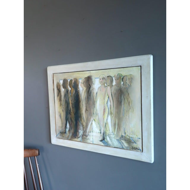 1960s Mid-Century Modern 'Passing Light' Vintage Swedish Original Figurative Oil Painting, Framed For Sale - Image 5 of 11