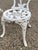 Metal Victorian Style Rose Pattern Cast Aluminum Garden Patio Outdoor Bistro Chairs For Sale - Image 7 of 11