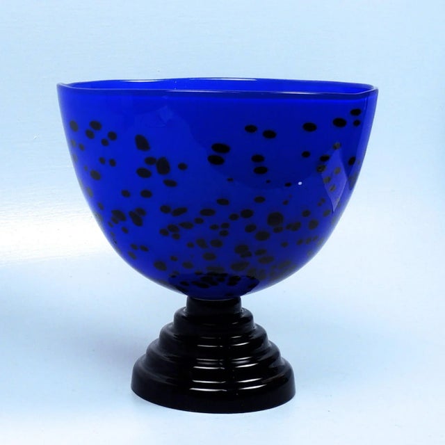 A vintage Ann Wahlstrom Kosta Boda Limited Edition footed art glass bowl or vase. Wahlstrom was influenced by Ettore...