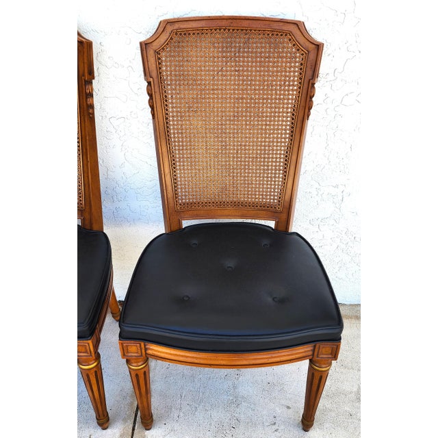 Wood MCM Henredon Dining Chairs Cane Back 28-2501 For Sale - Image 7 of 12