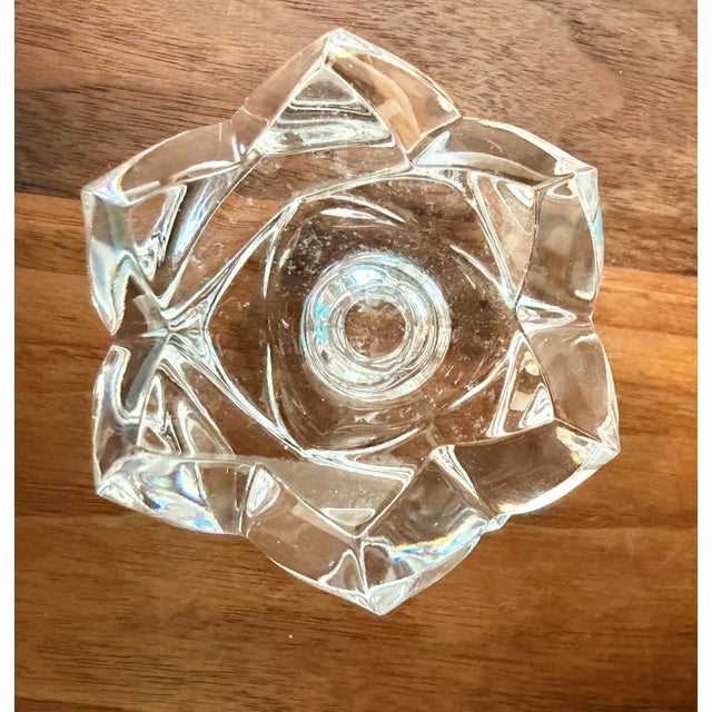 Vintage Gorham Rose Petal Full Lead Crystal Candlestick, West Germany-Original Box For Sale - Image 11 of 12