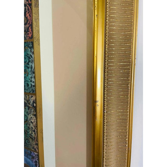 Royal Blue Large Vintage Heraldic Shield With Crown Print For Sale - Image 8 of 13