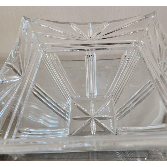 Early 21st Century Waterford Cut Crystal Square Bowl Marquis For Sale - Image 5 of 9