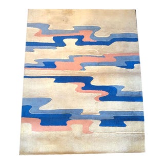 Vintage Mid Century Abstract Rug For Sale